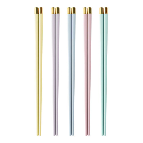 Aishangla high-looking colorful household chopsticks for one person, pink macarons, high temperature resistance and durable alloy chopsticks