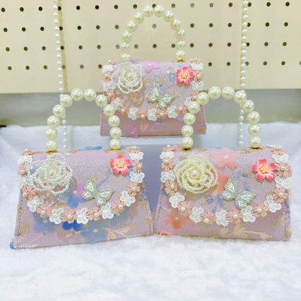 Bolsos infantiles, bolsos de cambio de niña, bolsos de mano de perlas, bolsos de almacenamiento, accesorios de perlas.