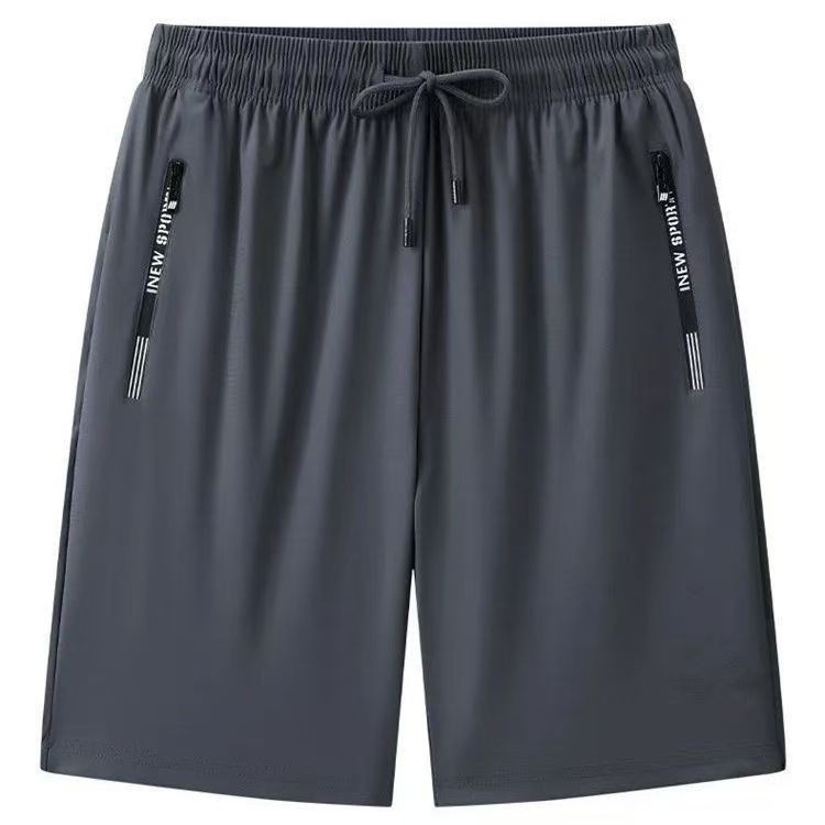 Men's Casual Loose Straight-Leg Summer Quick-Dry Pants Trendy Loose Plus-Size Sweatpants with Letter Zipper