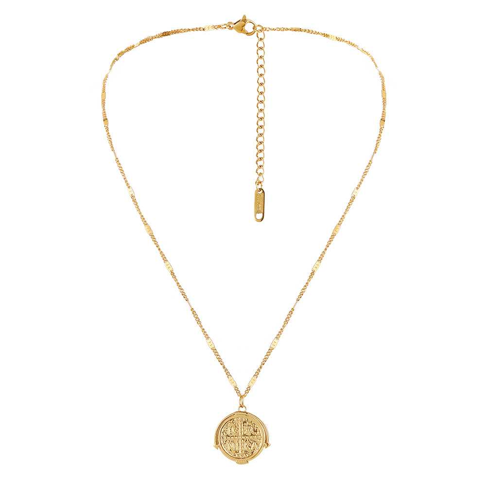 Fashion Coin Stainless Steel Titanium Steel Plating Pendant Necklace Colorza_colorza_5
