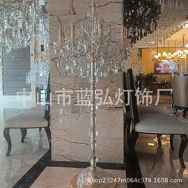 厂家直销欧洲酒店装饰照明豪华水晶蜡烛地板灯具