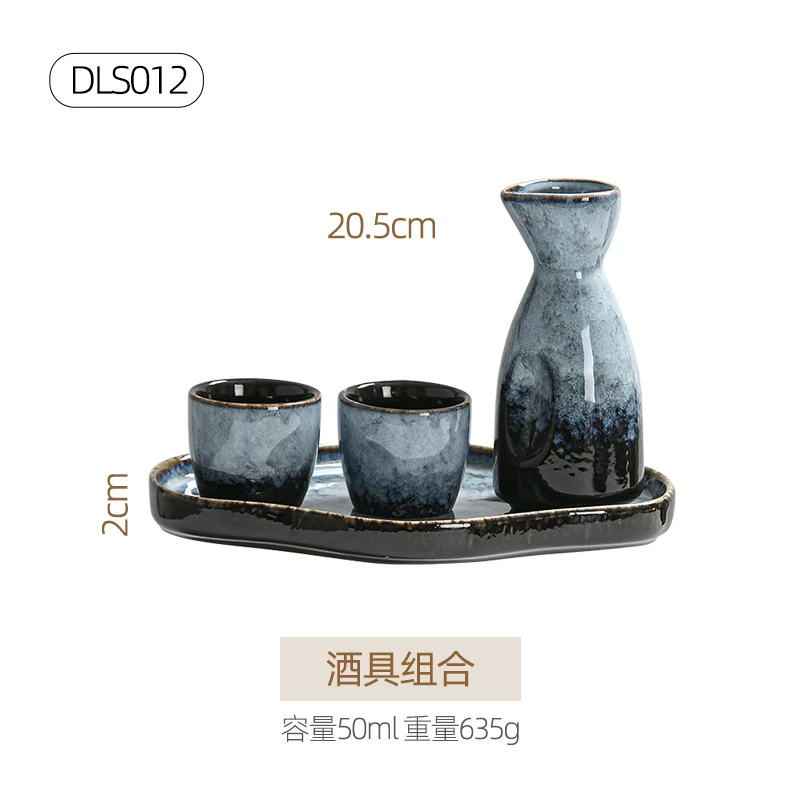 Ceramic tableware set, Japanese retro marble glaze, premium light-luxury design