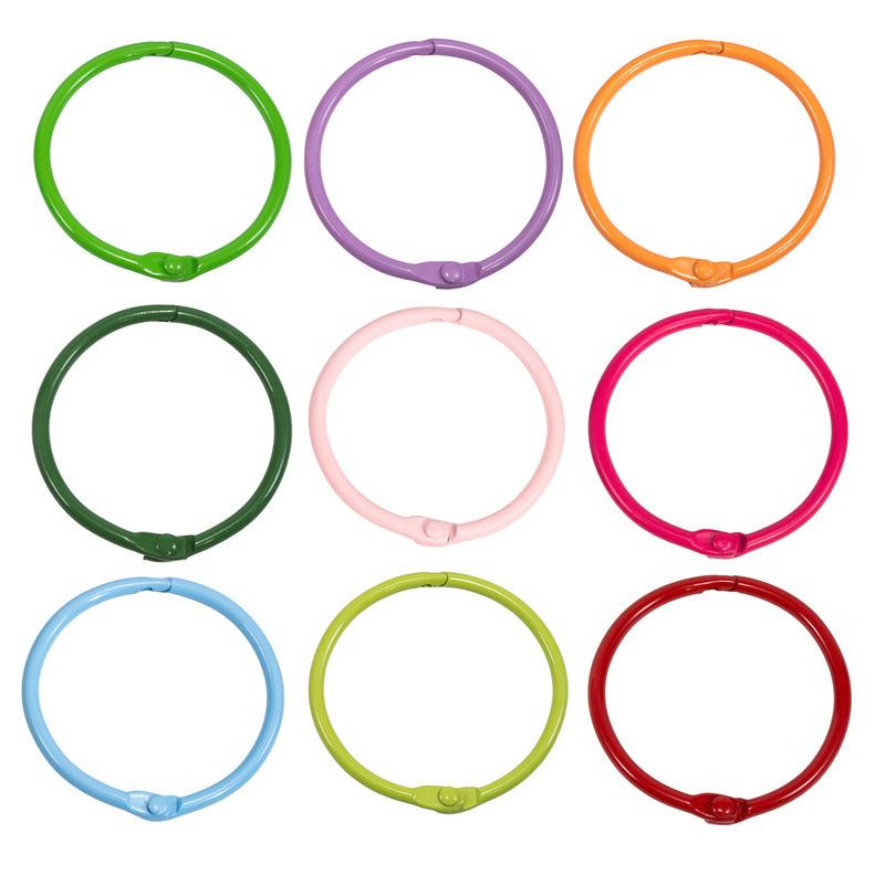 Large 44mm Metal Painted Open Ring Key Ring Photo Album Buckle Ring DIY Handmade Jewelry Accessories