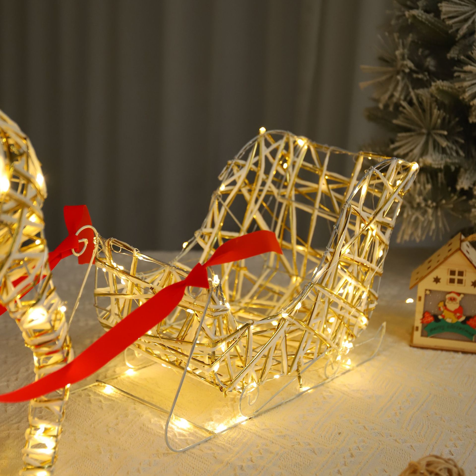 Decoración navideña anciano muñeco de nieve alpaca muñeca hotel centro comercial bar decoración de ventana carro de venado suministros navideños