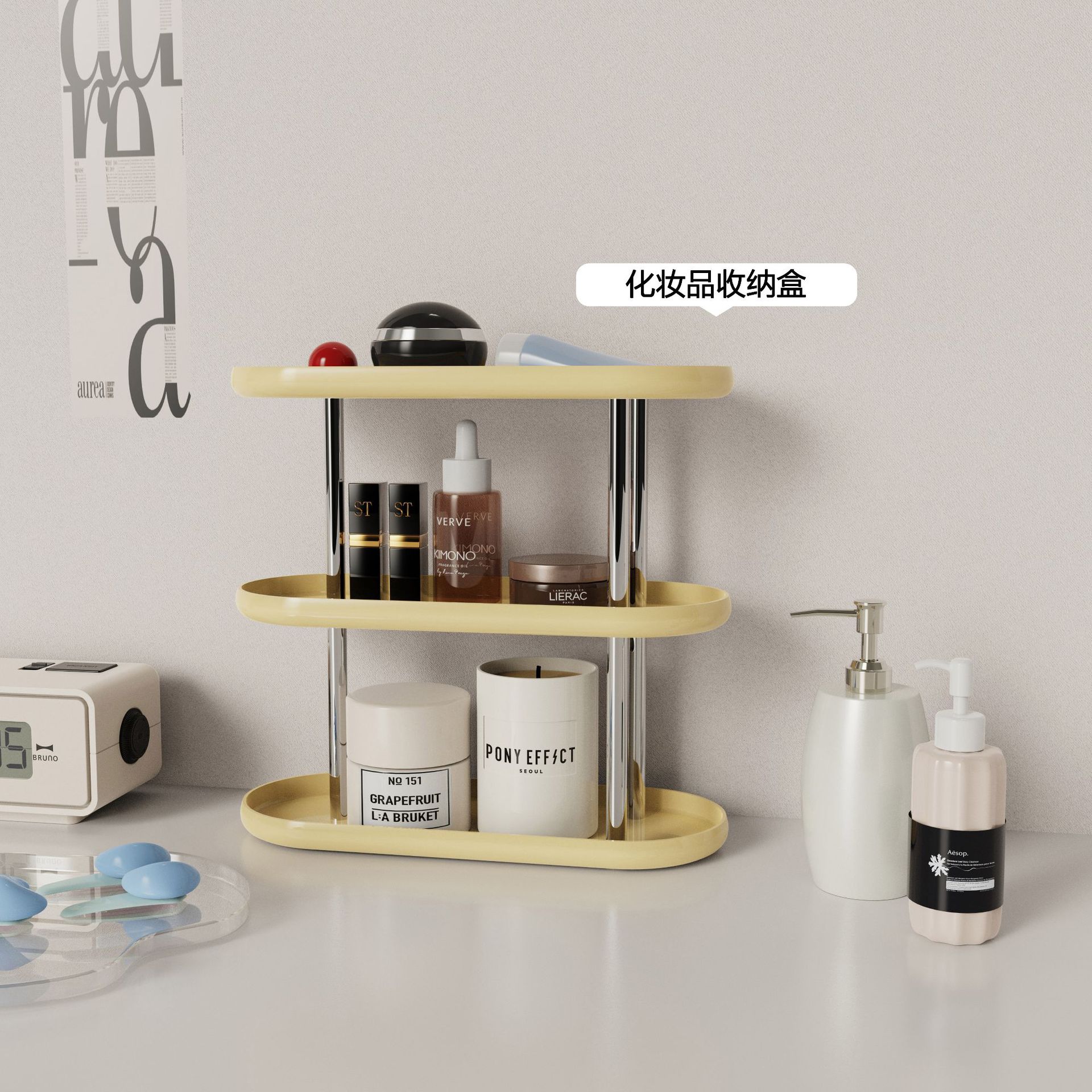 Dopamine New Product Desktop Cosmetics Organizer Vanity Skincare Products Perfume Lipstick Organizer Wardrobe Storage