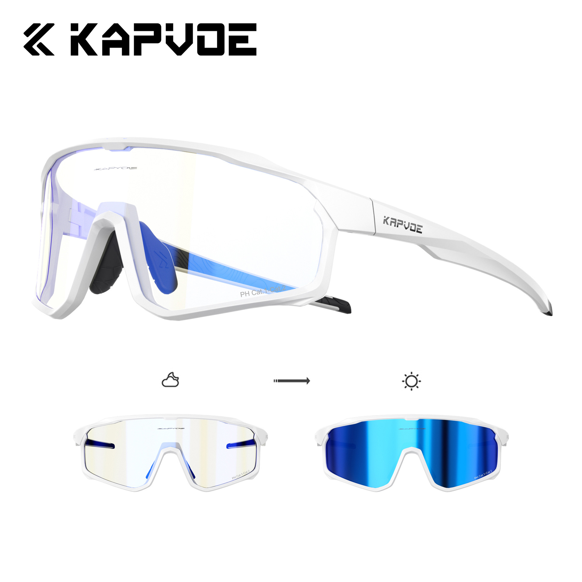 Gafas Fotocromáticas de Ciclismo con Marco Desmontable de TR90, Fotocromático y Anti-Arena, para Deportes al Aire Libre