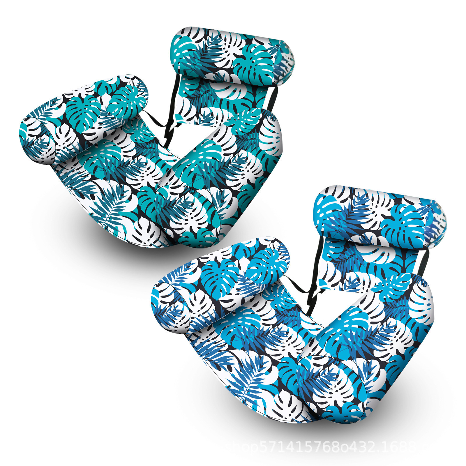 파란색 3개의 풍선 튜브