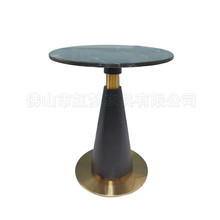 售楼部休闲人造石洽谈桌厂家批发西安轻奢网红圆形桌民宿酒店餐台