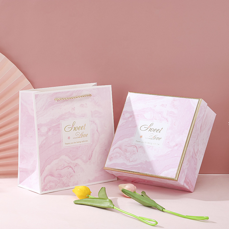 粉色伴手礼盒圣诞节礼物盒生日礼物商务礼品盒雨伞风扇创意礼盒