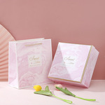 Мраморная розовая акриловая подарочная коробка, подарок на день рождения
