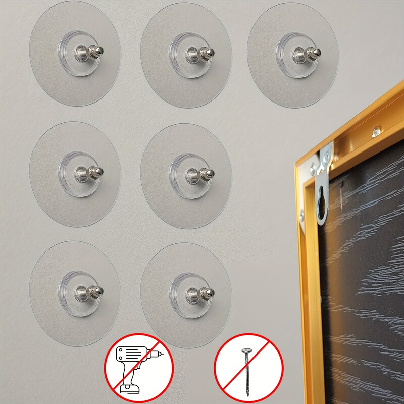 Traceless Screw Adhesive Hooks, No-Drill Strong Adhesive Wall Hooks for Picture Frames, Nail-Free Adhesive Wall Hooks Traceless Screw Adhesive Hooks, No-Drill Strong Adhesive Wall Hooks for Picture Frames, Nail-Free Adhesive Wall Hooks