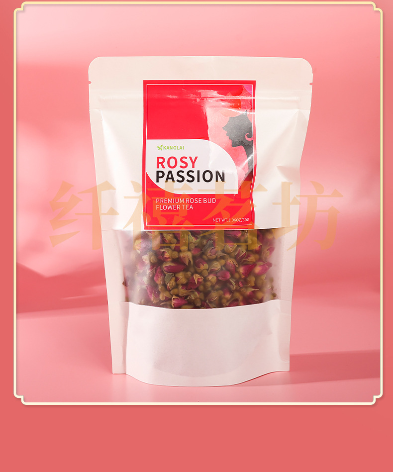 Rose Bud Flower Tea Mei Gui Hua 重瓣红玫瑰 Dried Rose Buds 30g Herbal Floral Infusion in use