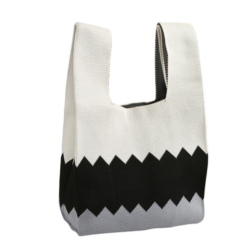 Portable Knitted Bag, Niche Design Knitted Tote Bag, Hand-held Knitted Crossbody Bag