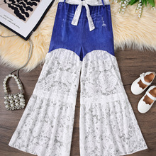 儿童蕾丝拼接牛仔马甲裤2025新款女童夏季韩系穿搭巨好看两件套