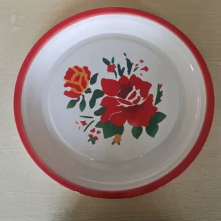 14寸16寸跨境仿搪瓷复古40/35cm餐厅酒店耐用高档大餐盘密胺餐盘
