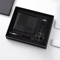Cross-border Gift Set Leisure Fashion Classic Business Gift Set Wallet Pen Men Quartz Watch Watch Set