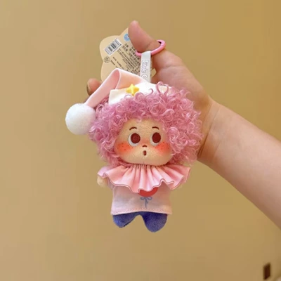 Plush Doll Pendant with: Pluş açarlıqlar - pink-hat-and-scarf-pink-explosion-pendant