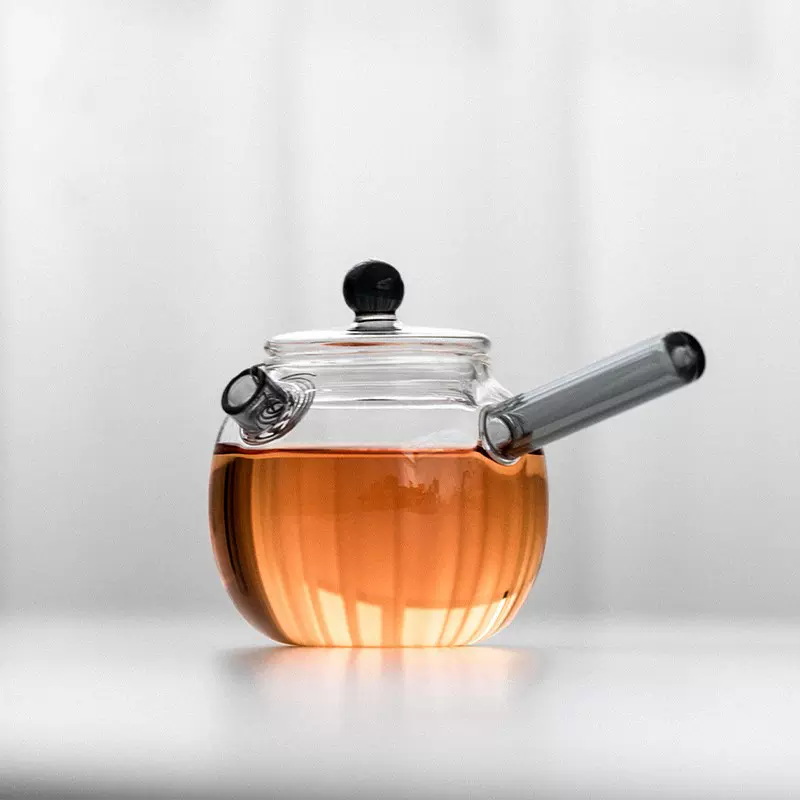 简约透明玻璃花茶壶带过滤茶水分离泡茶壶家用小容量功夫沏茶壶厂