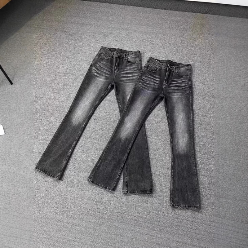 American High Street Cleanfit Pants for Men and Women, Slightly Flared 517 Style Jeans, Stretchy Slim-Fit Washed Bootcut Pants
