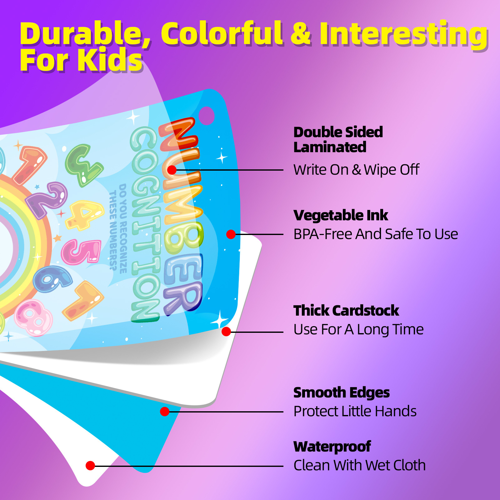 Recognition And Number Matching Educational Cards 36 Piece Set_voghion.com