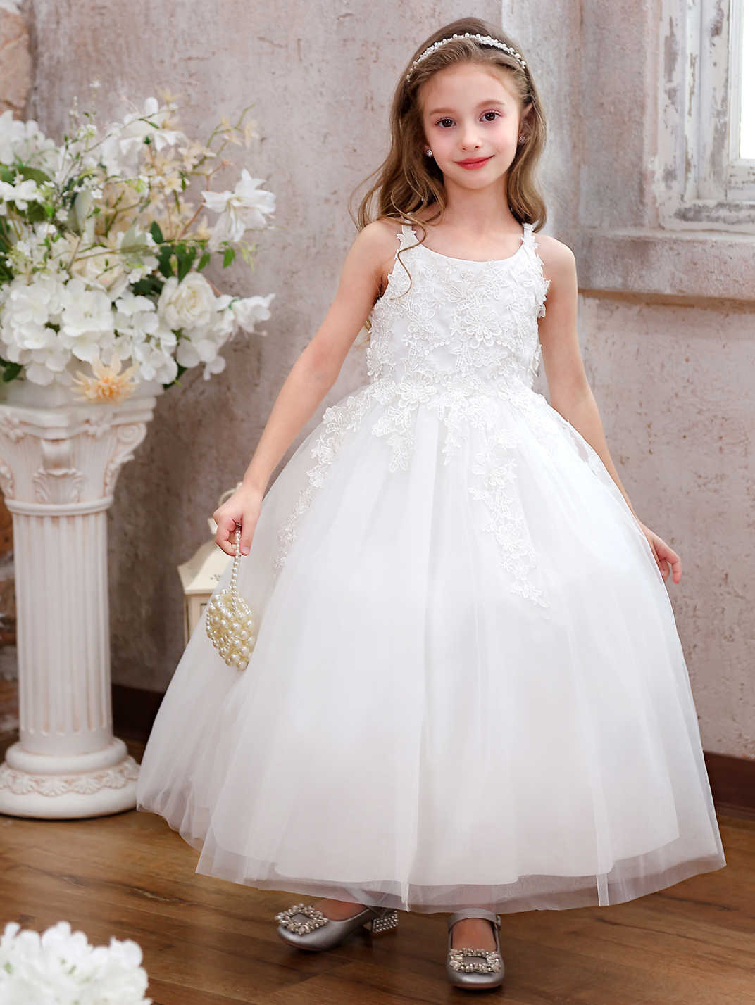 Nuevo vestido de boda de niños transfronterizos sin mangas satin bow show de cumpleaños vestido de ping-pong falda