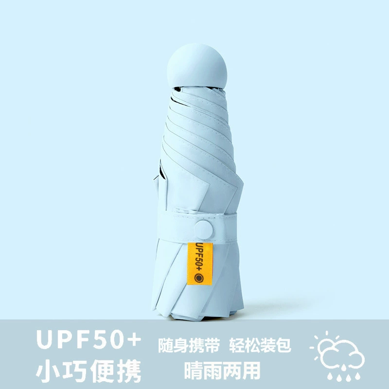 Capsule solar-powered, small handheld umbrella, sun protection, UF-protection