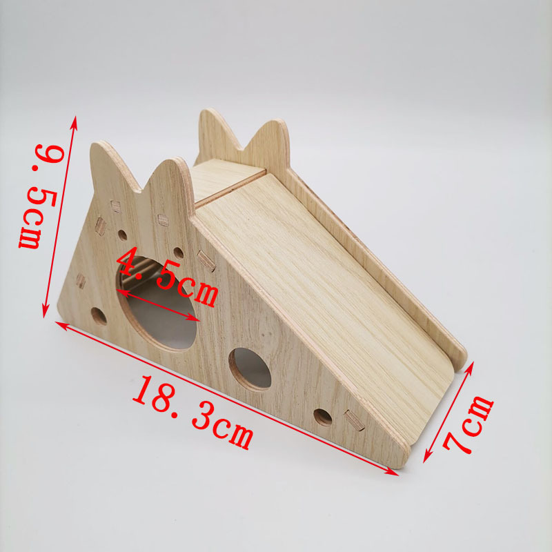 Hámster de madera suministros paisajismo hámster nido mini muebles decoración Villa madera maciza pequeña casa otoño