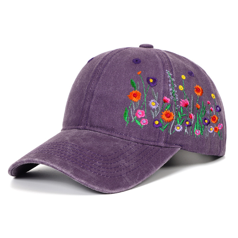 Sombreros de mujer bordado diy hacer bordado creativo casual blando sombrero de boca de pato sombrero protector al aire libre sombrero de sombrero