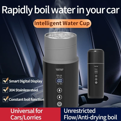 2024 Car Water Boiling Cup 12V24V Universal Water Kettle Heating and Insulation Electric Cup Water Heater Car Water Kettle