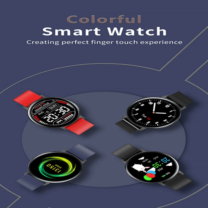 Waterproof smart watch, touch screen, tracks heartbeat, measures blood pressure, bluetooth