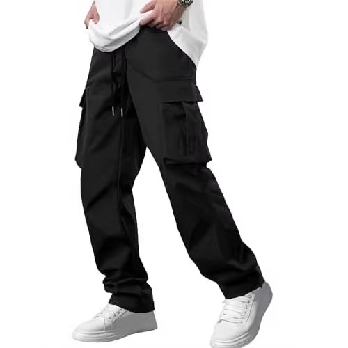 Amazon's New Men's Casual Cargo Pants, Sports Jogging Pants, Hiking Drawstring Multi-Pocket Tactical Pants
