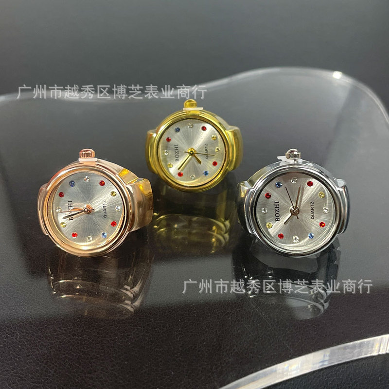 Advanced feeling ring watch foreign trade e-commerce hot finger watch real watch color rhinestone fashion temperament women's watch Advanced feeling ring watch foreign trade e-commerce hot finger watch real watch color rhinestone fashion temperament women's watch