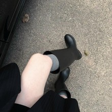 白色小腿袜子女秋长筒袜配靴子的袜子miu系显瘦袜子韩系ins风袜子