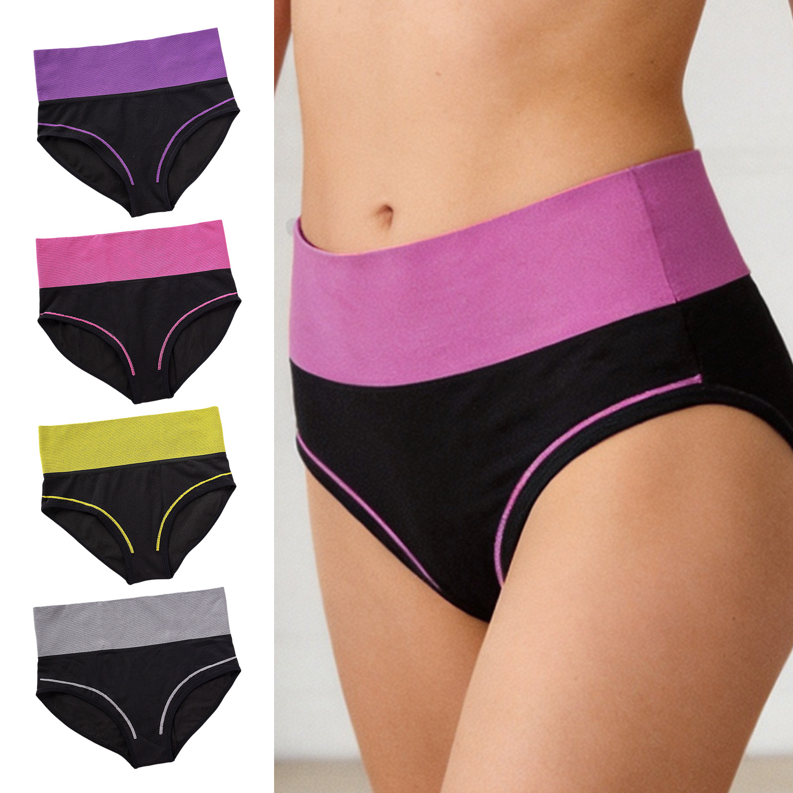 Zeriluna High-Waisted Seamless Tummy Control Pants, Stretchy Fabric, Breathable, Skin-Friendly, Comfortable, High-Waisted Tummy Control and Butt-Lifting Design