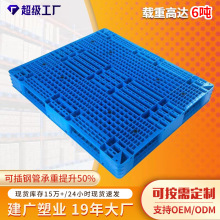 行家选重型塑胶防潮卡板化工专用仓库栈板网格双面塑料叉车托盘