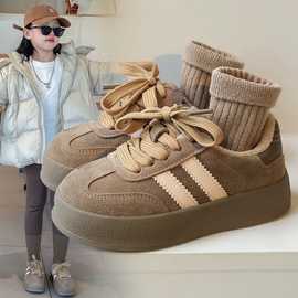 女童棉鞋加绒运动鞋2025新款冬季板鞋儿童秋冬鞋防滑软底男童德训