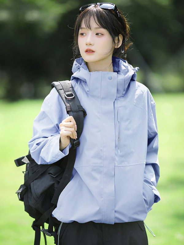 骆铊平替凝夜紫冲锋衣女三合一可拆卸抓绒春秋防风雨登山服外套男|undefined