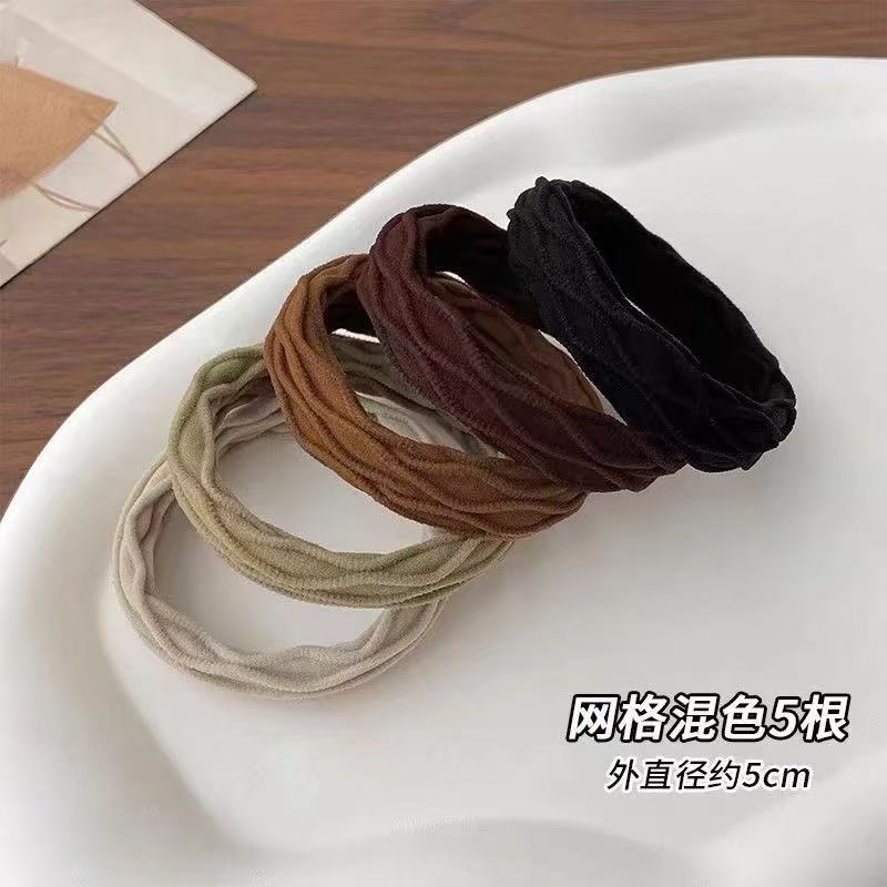 Ins viento frío gradiente gris 3 correas para el cabello gruesas y de alta elasticidad bandas de goma para atar el cabello