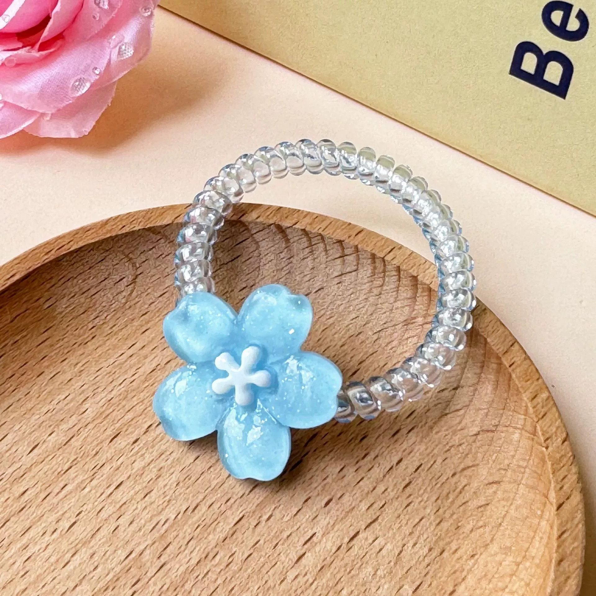 Заколка для волос Jelly Cherry Blossom, смоляная боковая клипса, 6 см, пастельные цвета