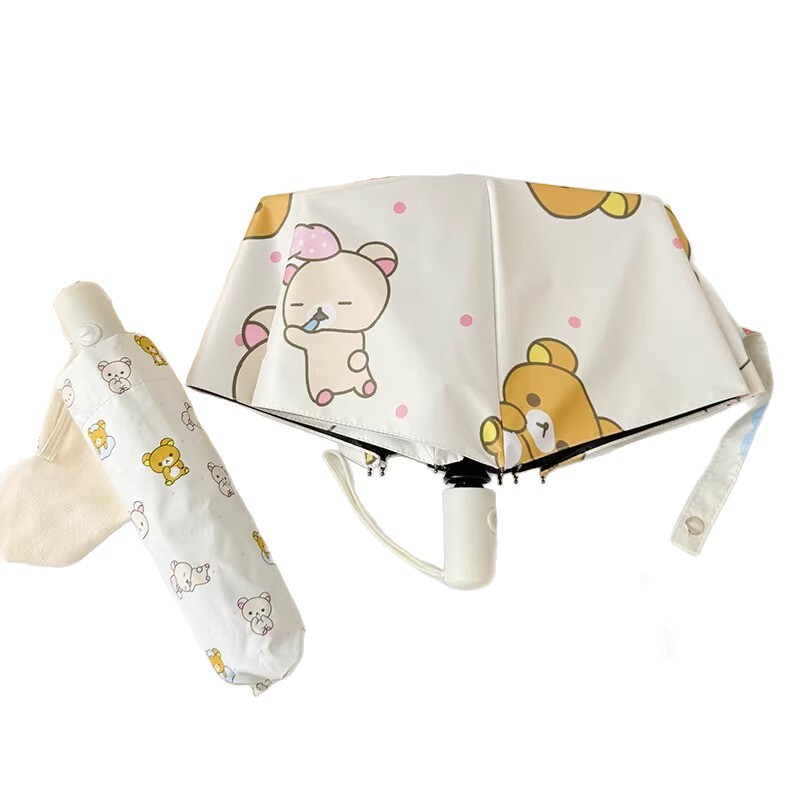 韓国インズリラックマ傘晴雨兼用 70% off 8本骨折りたたみ傘日焼け止め UV ビニール日傘|undefined