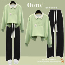 小清新秋装套装2024新款初高中学生甜美卫衣宽松休闲裤少女两件套