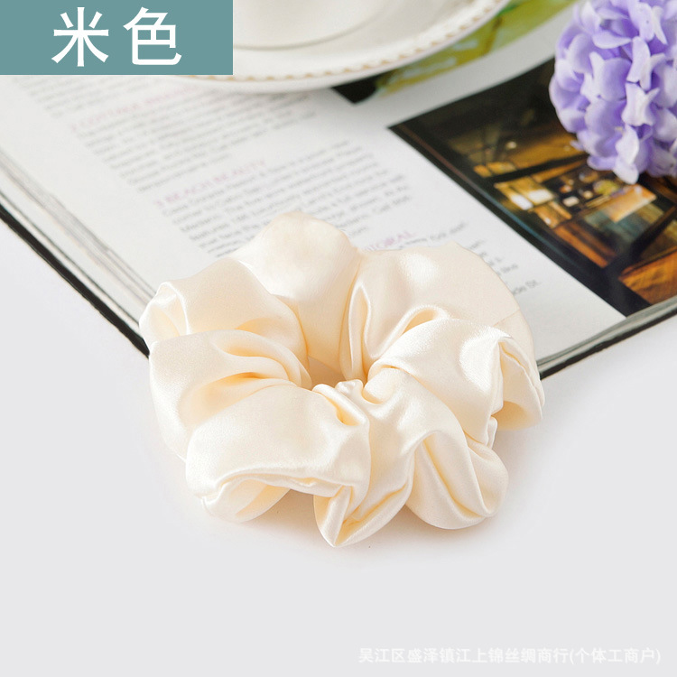 19 M 3,5 CM banda de pelo de seda banda de goma gruesa alta elástica Cola de Caballo updo cuerda de pelo accesorios para el cabello hembra Flor de seda de morera tocado