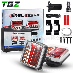 European and American Standard Wireless Magnetic Trailer Light Led Arrow Tail Light Ip67 Trailer Signal Light Type-C Cigarette Lighter