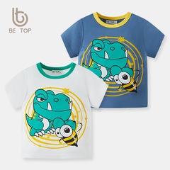 男童短袖t恤夏季寶寶衣服小童上衣兒童半袖純棉卡通童裝一件代發