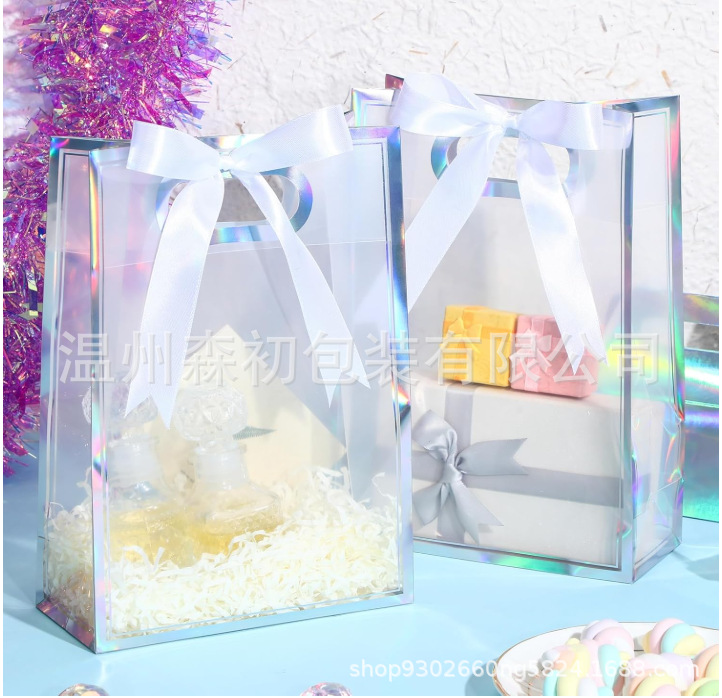 PP bolsa de regalo transparente dama de honor de boda bolsa de mano simple de Navidad regalo de cumpleaños bolsa de regalo de PVC image 21
