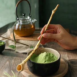 ✅竹纸茶粉勺茶匙日式抹茶工具香粉勺子茶具配件白竹抹茶勺百本立