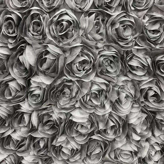Factory direct new high-grade rose crochet embroidery lace lace fabric three-dimensional floating flower embroidery fabric