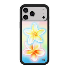 WFWE联名粉色玫瑰白色波点幻彩花影适用苹果17Pro手机壳iPhone16/