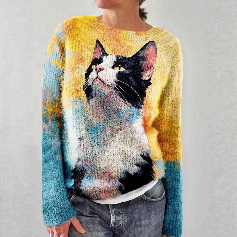 2025 New Halloween Hot Style Independent Station Amazon European and American Cross-Border Autumn and Winter Tops Women's Round Neck Sweatshirts