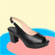 2023 New Summer Peep Toe Women's Soft Leather Sandals Thick Outer Wear Non-slip Women's Shoes Foreign Trade High Heel Sandals for Women